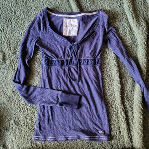 Hollister Y2k Vintage Babydoll Navy Long Sleeve Size Small